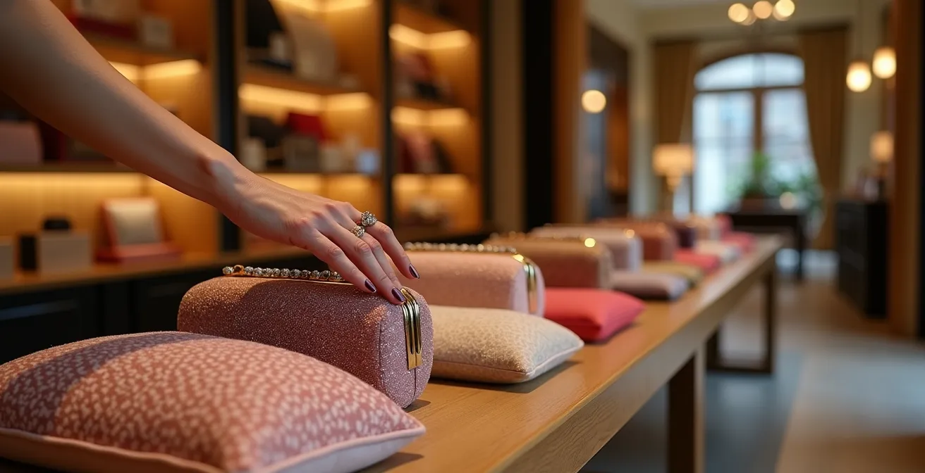 Colección de clutches de lujo en diferentes estilos y colores